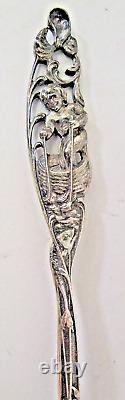 Rare Maynard & Co Argent Sterling 925 Travaux de Cupidon Cocktail Olive Fork