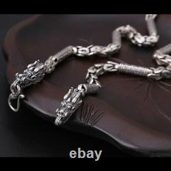 Real 925 Sterling Silver Collier Bien Signer Dragon Squama Chain 20 30