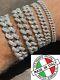 Real Miami Cuban Link Bracelet Iced Diamond Out Solid 925 Argent Sterling Heavy