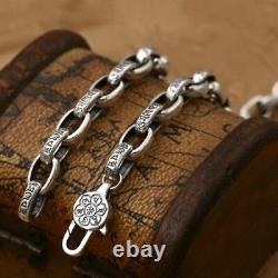 Real Solid 925 Sterling Silver Collier Oval Vajra Loop Chain 18-32