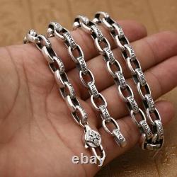 Real Solid 925 Sterling Silver Collier Oval Vajra Loop Chain 18-32
