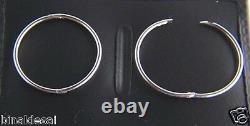 Solide 925 Silver Sterling Grand 19mm Plain Hooop Hinged Sleeper Earrings Pair Uk