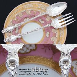 Superbe Antique Vers 1902-24 Whiting Lily Pattern Argent Sterling 11.5 Salade Pair