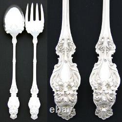Superbe Antique Vers 1902-24 Whiting Lily Pattern Argent Sterling 11.5 Salade Pair