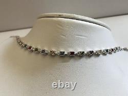 Tennis Bracelet Avec Gems Multi Couleur / 925 Silver Sterling / 7'' Plus 1'' Ext