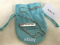 Tiffany & Co. 1837 Bar Pendentif Collier En Argent Sterling 925 Withporch Dhl