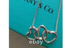 Tiffany & Co. 3 Triple Collier De Coeur Ouvert Pendentif Sterling Argent 925 No Box