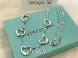Tiffany & Co. 5 Open Heart Necklace Pendentif Sterling Silver 925 Withbox