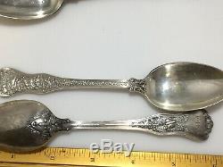 Tiffany & Co Argent Olympian Sterling Tea Spoons. Old Marks Monogrammed