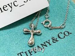 Tiffany & Co. Elsa Peretti Cross Sterling Silver 925 Collier Pendentif Avecporch