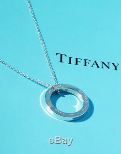 Tiffany & Co En Argent Sterling 1837 Charm Moyen Cercle Ronde Collier Pendentif 16