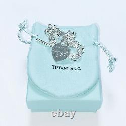 Tiffany & Co. En Argent Sterling Coeur Tag Bracelet À Breloque Avec La Boîte