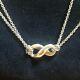Tiffany & Co. Infinity Collier Double Chaîne Pendentif Sterling Argent 925 D'occasion