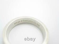 Tiffany & Co Sterling Silver Narrow Atlas Collection Band Taille De Bague 5 Pouch