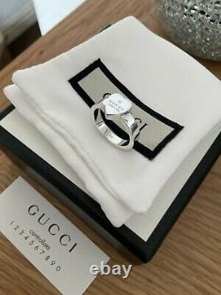 Véritable Stupéfiant Gucci Dames Coeur Sterling Silver Cœur Anneau Dans La Taille De La Boîte 14
