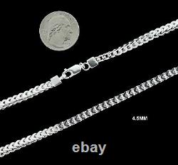 Véritable chaîne en argent massif 925 de style franco pour collier ou bracelet, fabriquée en Italie.