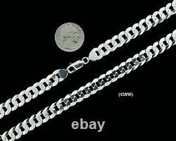 Véritable collier ou bracelet de chaîne cubaine en argent massif 925 pour homme en provenance d'Italie