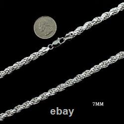 Véritable collier ou bracelet en argent sterling massif 925 avec chaîne torsadée à taille de diamant - ITALIE