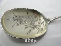 W. Faber & Sons Sterling Silver Spoon De Service Art Nouveau Gravé 9-1/2