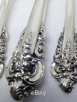 Wallace Grande Baroque Sterling Silver Flatware 4pc Dressée Tailles Listed